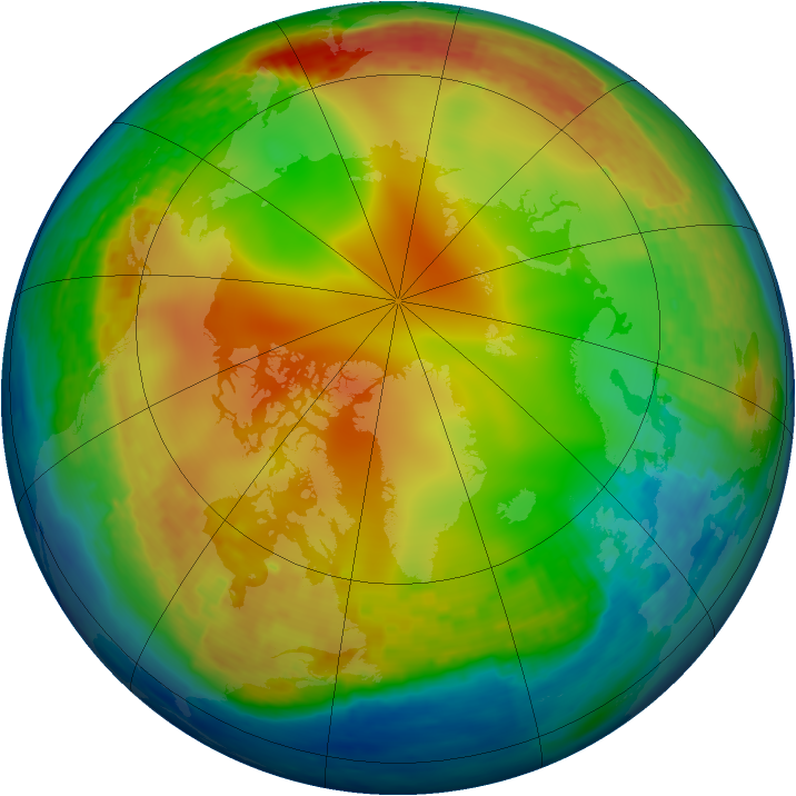 Arctic ozone map for 07 January 2004